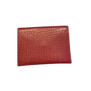 Rachel MiriamxRachel Zoe Burgundy Crocodile-embossed Leather Card Case